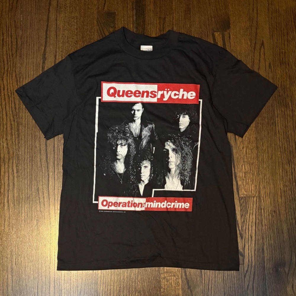Queensryche Operation Mindcrime 1989 Tour Shirt Mens L Vintage Black Band Tee